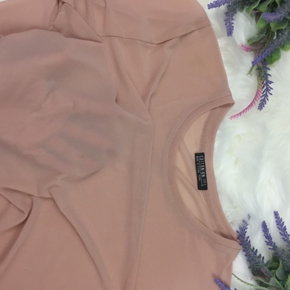 Cotton On Sheer Light Pink/Coral Mesh Boxy T-Shirt - Picture 4 of 7